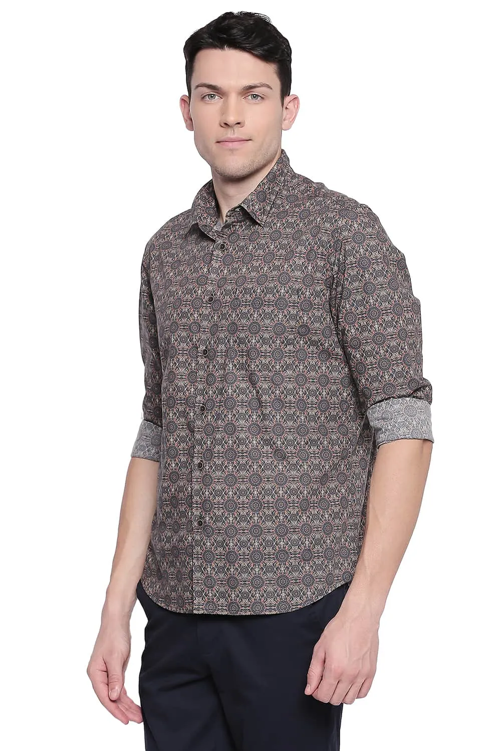 Slim Fit Poplin Digital Printed Shirt