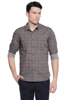 Slim Fit Poplin Digital Printed Shirt