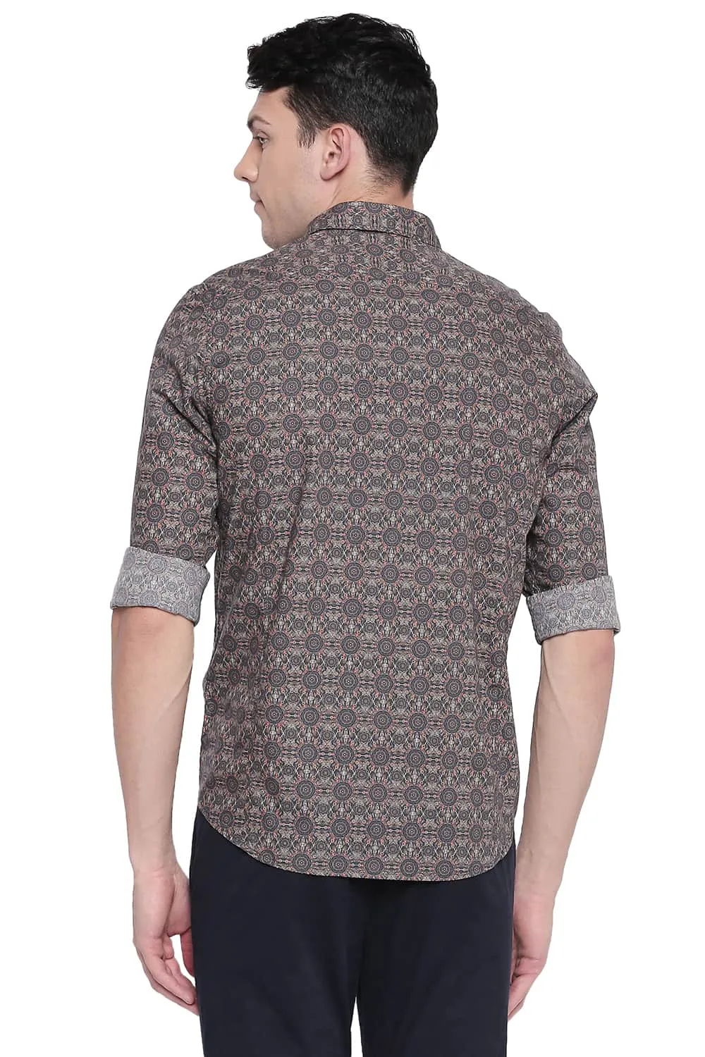 Slim Fit Poplin Digital Printed Shirt