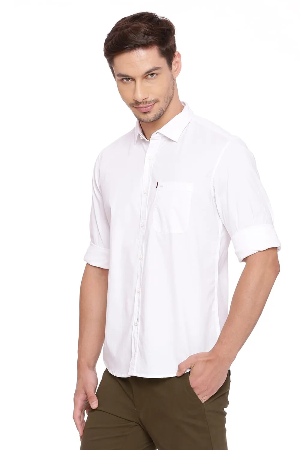 Slim Fit Poplin Stretch Shirt