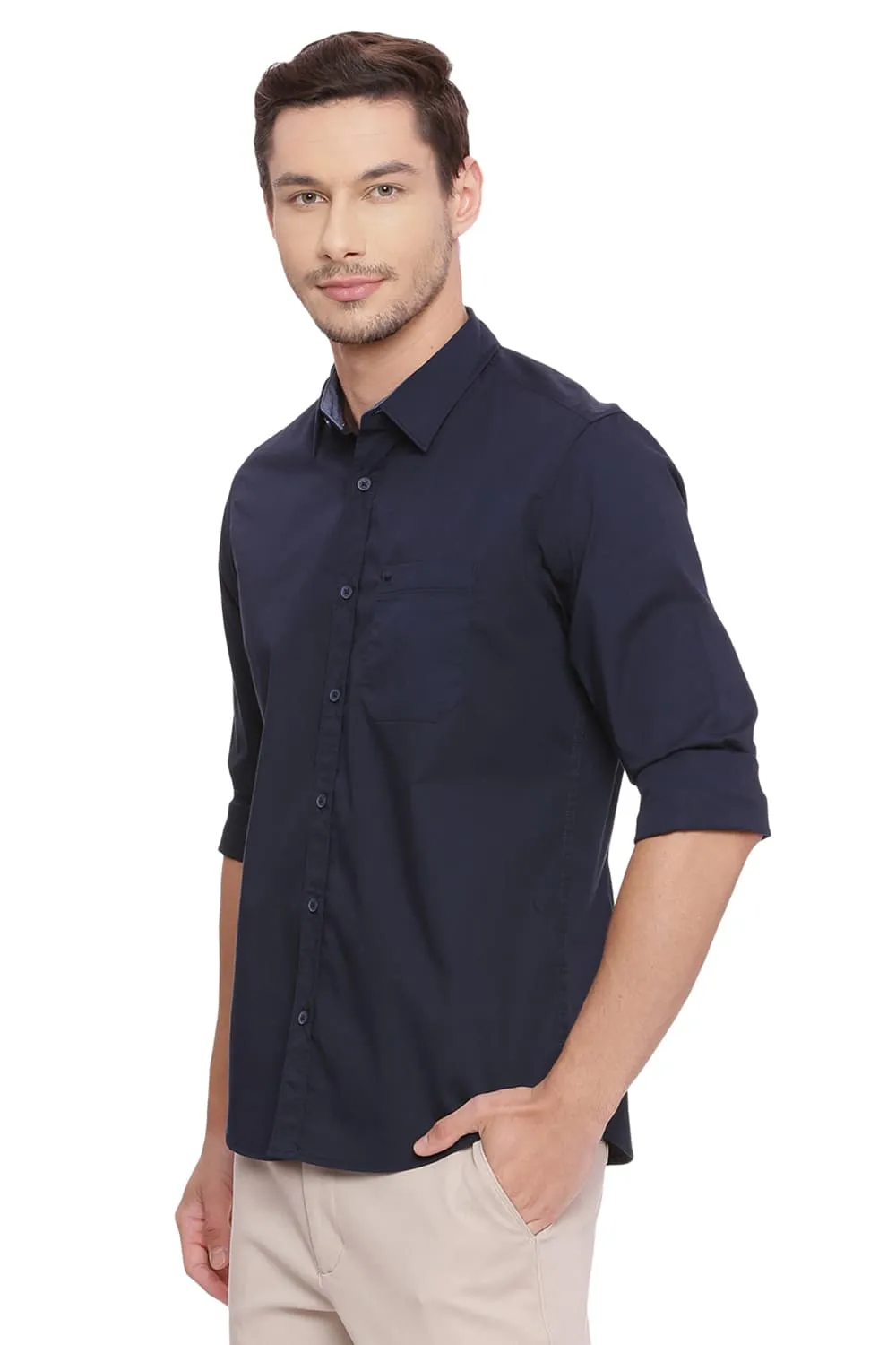 Slim Fit Poplin Stretch Shirt