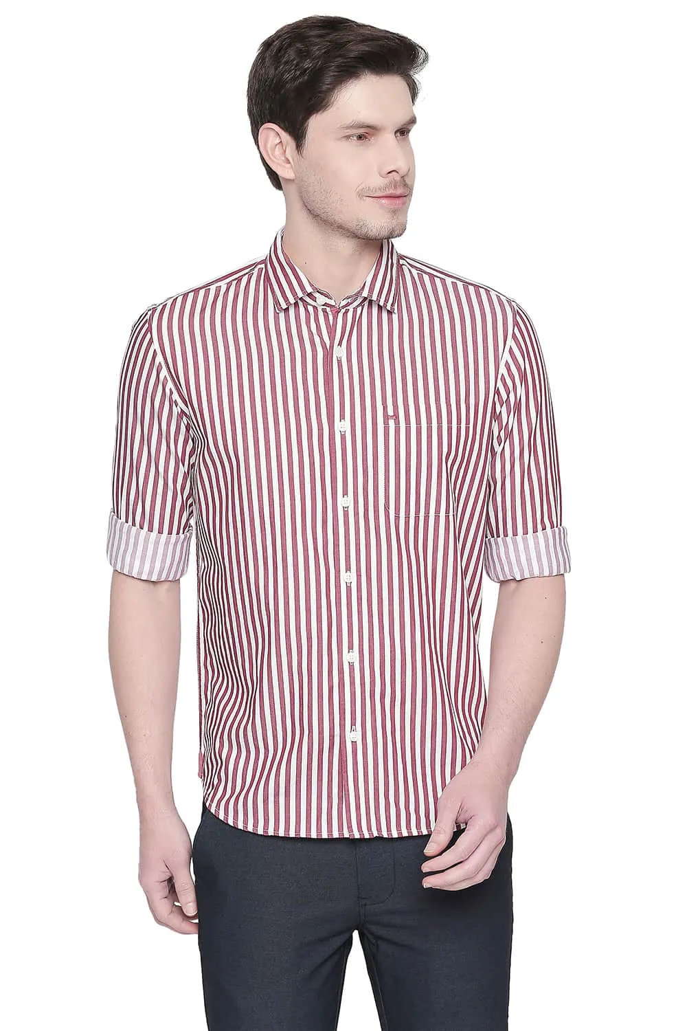 Slim Fit Stripe Twill Shirt