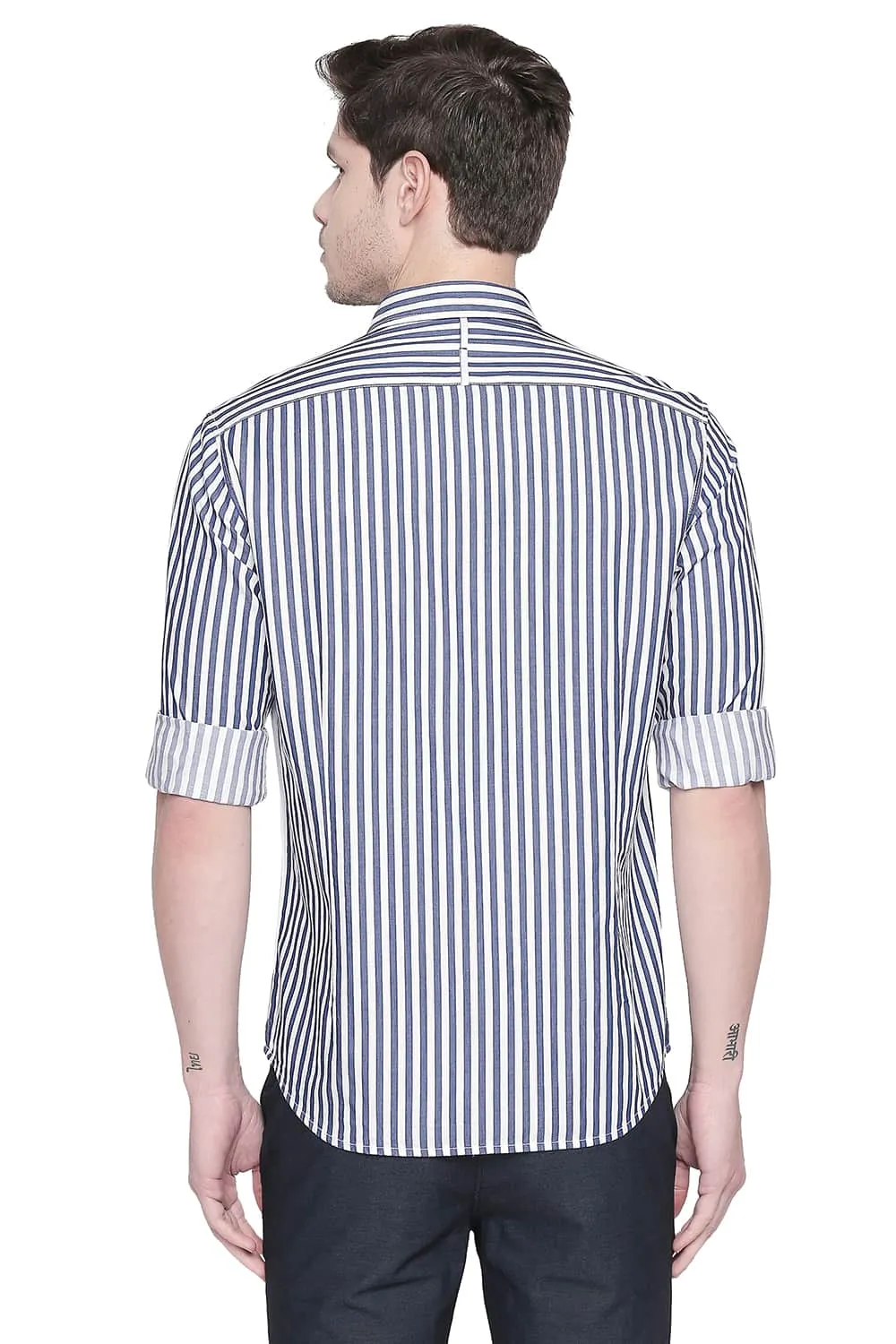 Slim Fit Stripe Twill Shirt