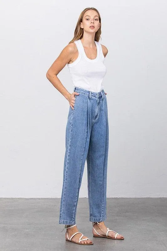 Slouchy Cropped High Waist Jeans