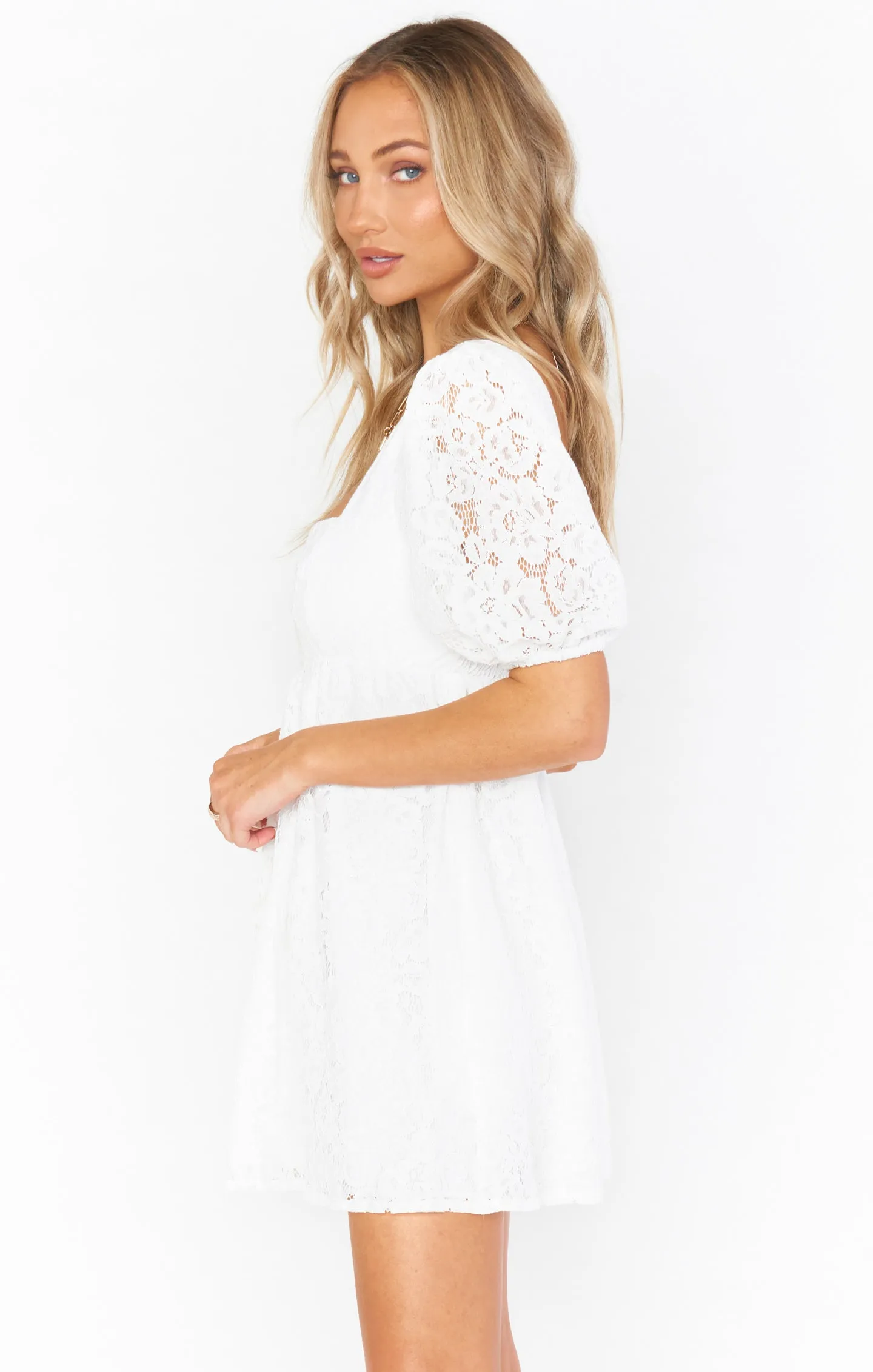 Smitten Babydoll Dress ~ Duchess Lace White