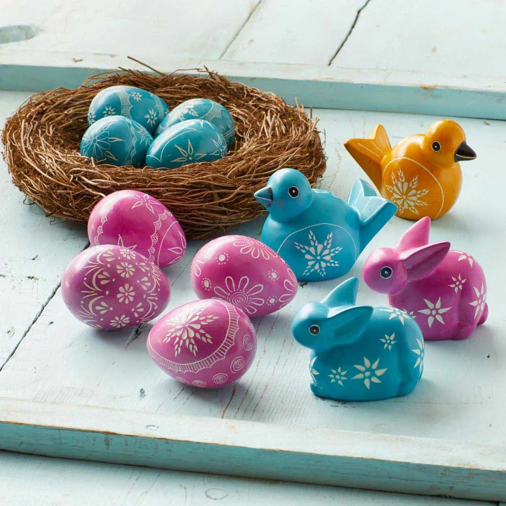 Soapstone Easter Bunnies - Set of 2