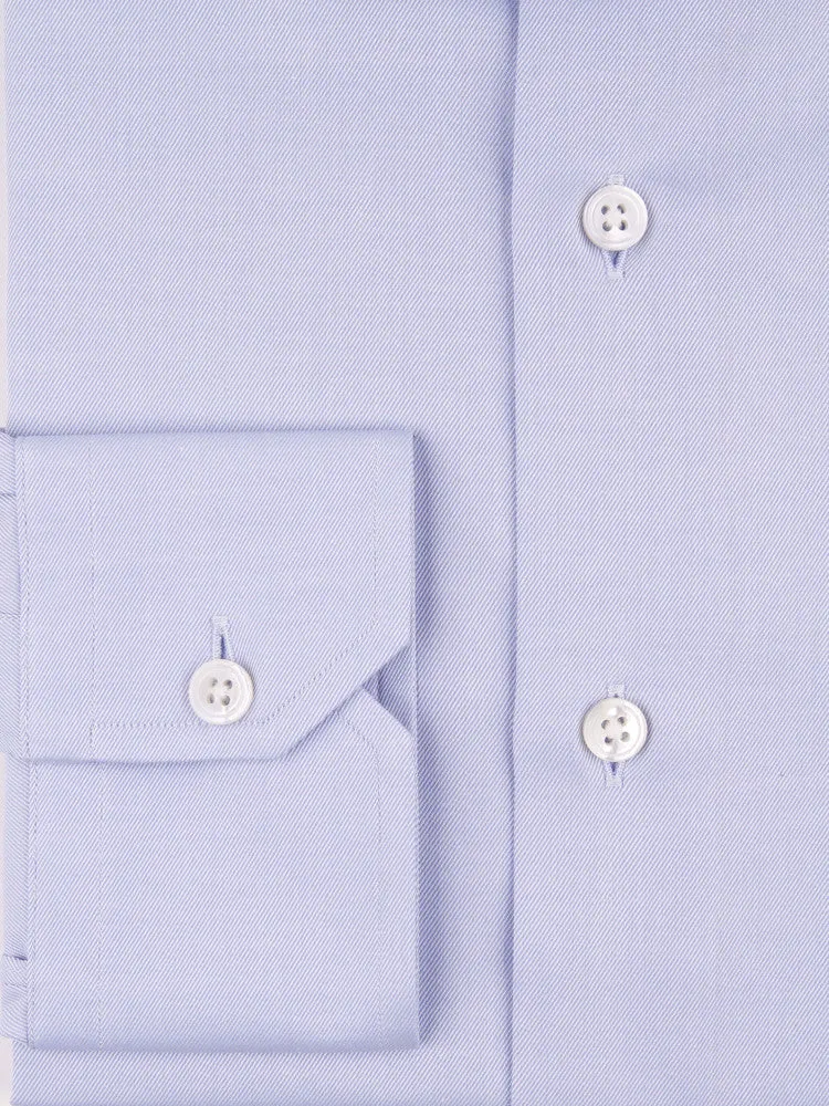 Spread Collar Sky Blue Micro Twill Shirt