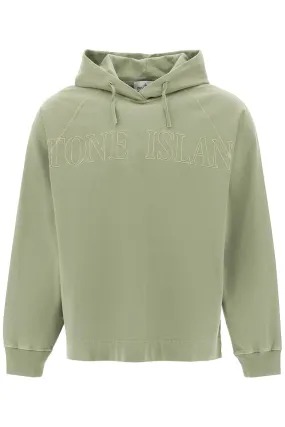 Stone island embroidered logo lightweight hoodie