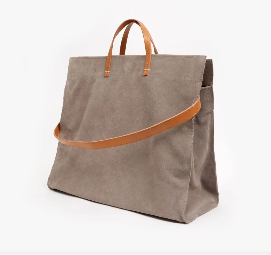 Suede Simple Tote with Studs