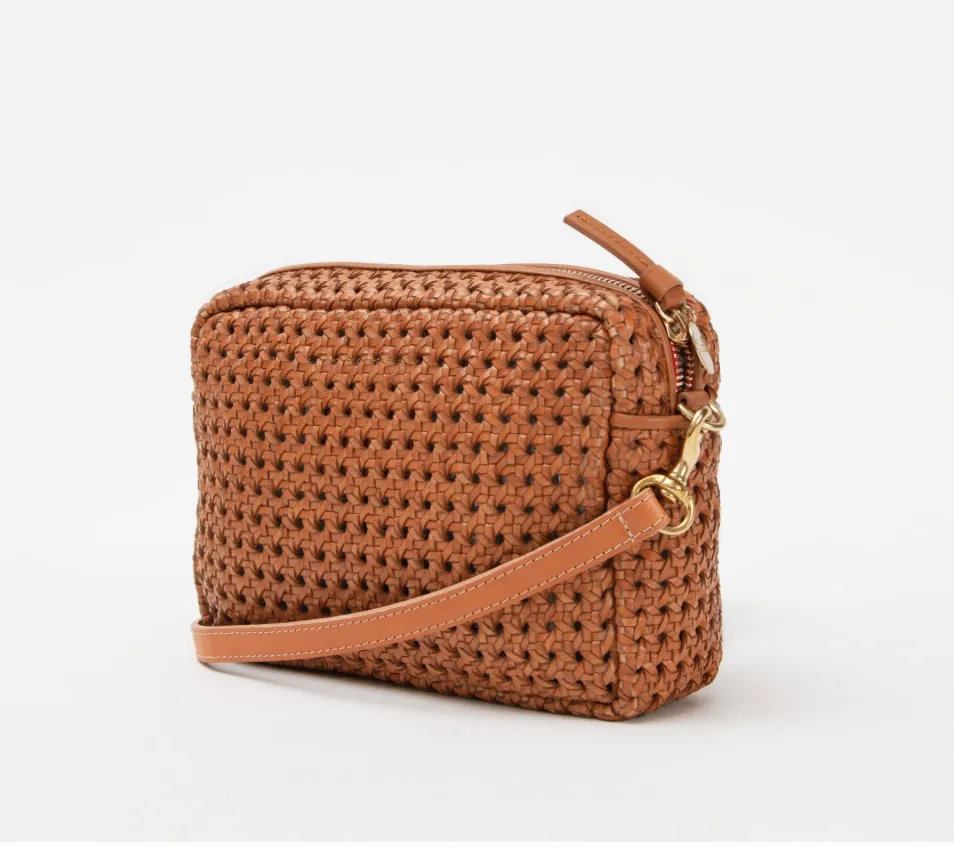 Tan Woven Rattan Crossbody