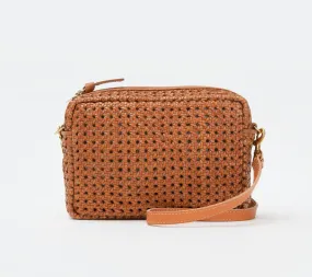 Tan Woven Rattan Crossbody