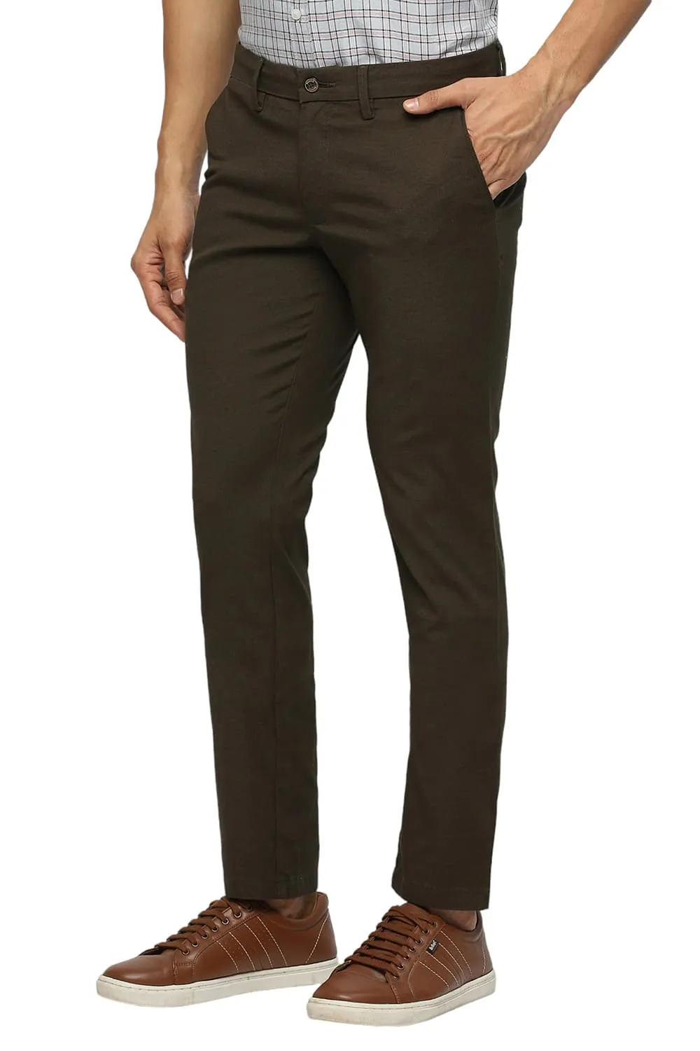 Tapered Fit Cotton Ployester Stretch Dobby Trousers