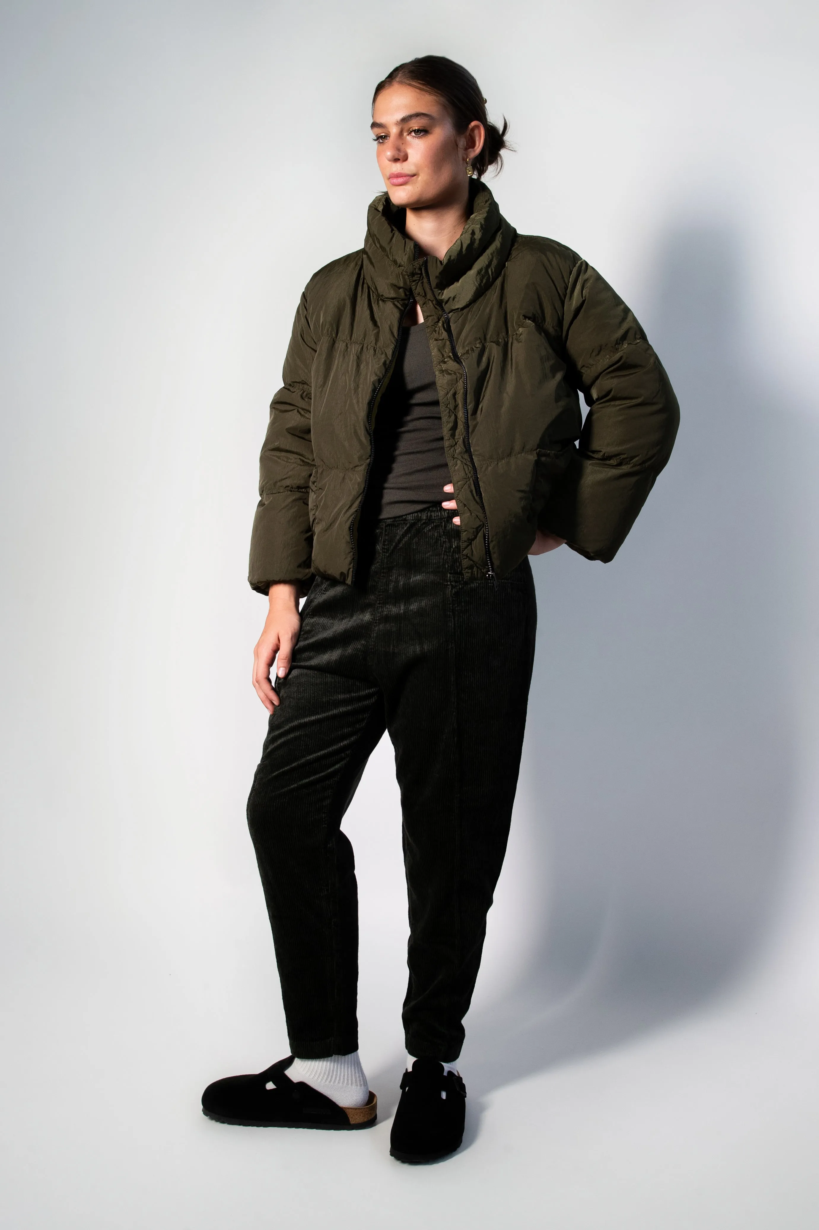 Transit Par Such Cropped Puffer Jacket in Khaki