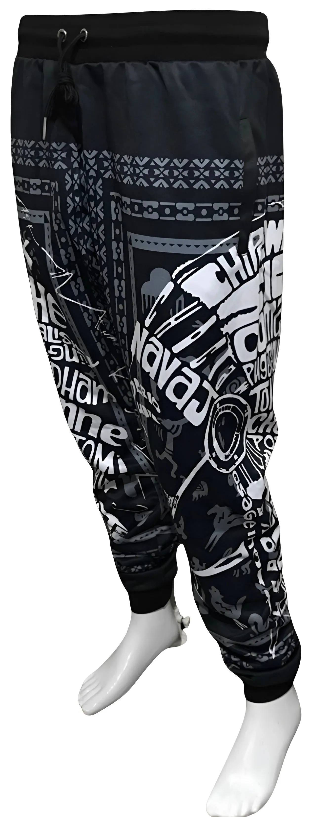 ^TRIBE VIBES^ (BLACK-WHITE-GREY) JOGGER SWEATPANTS