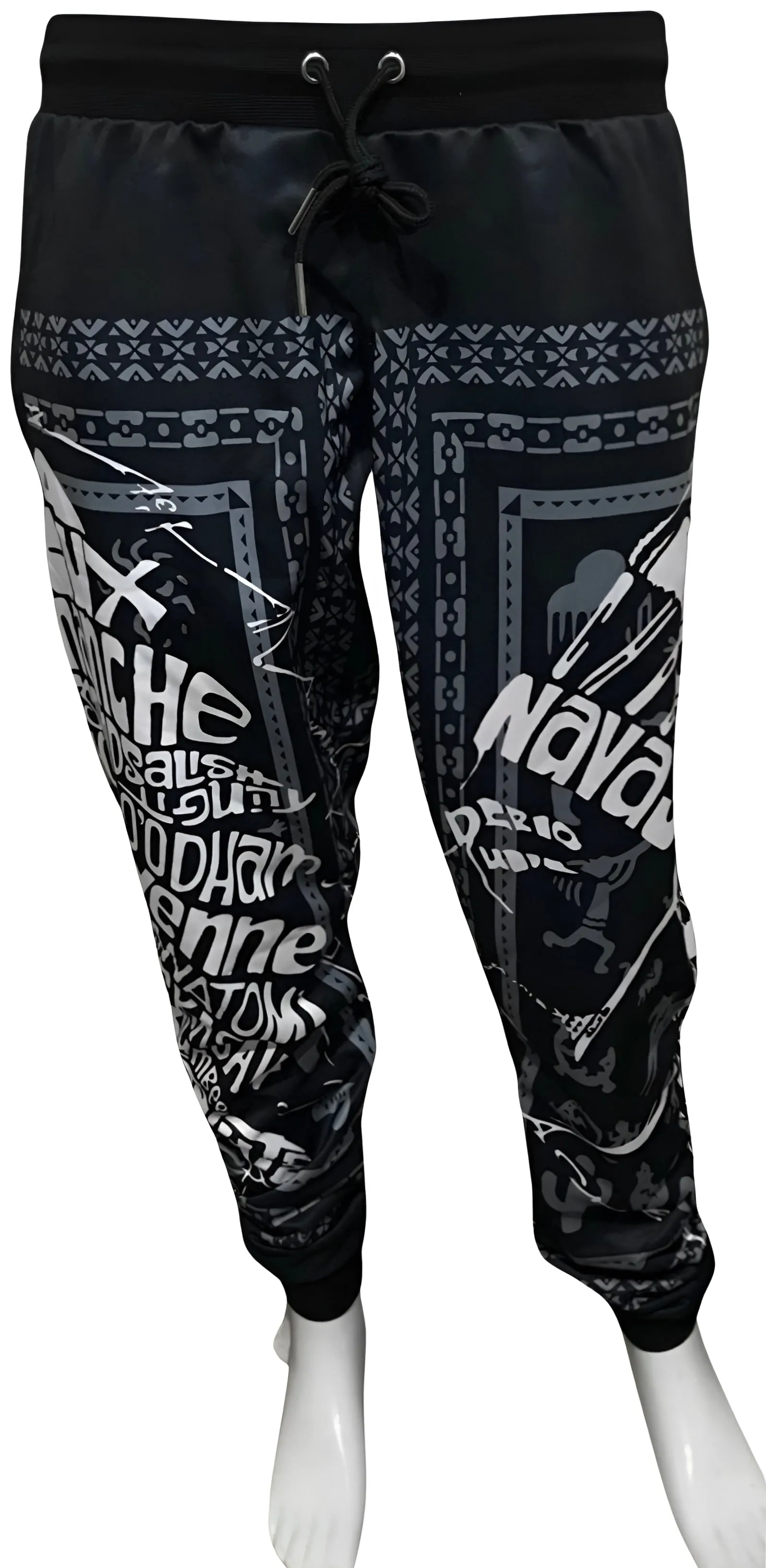 ^TRIBE VIBES^ (BLACK-WHITE-GREY) JOGGER SWEATPANTS