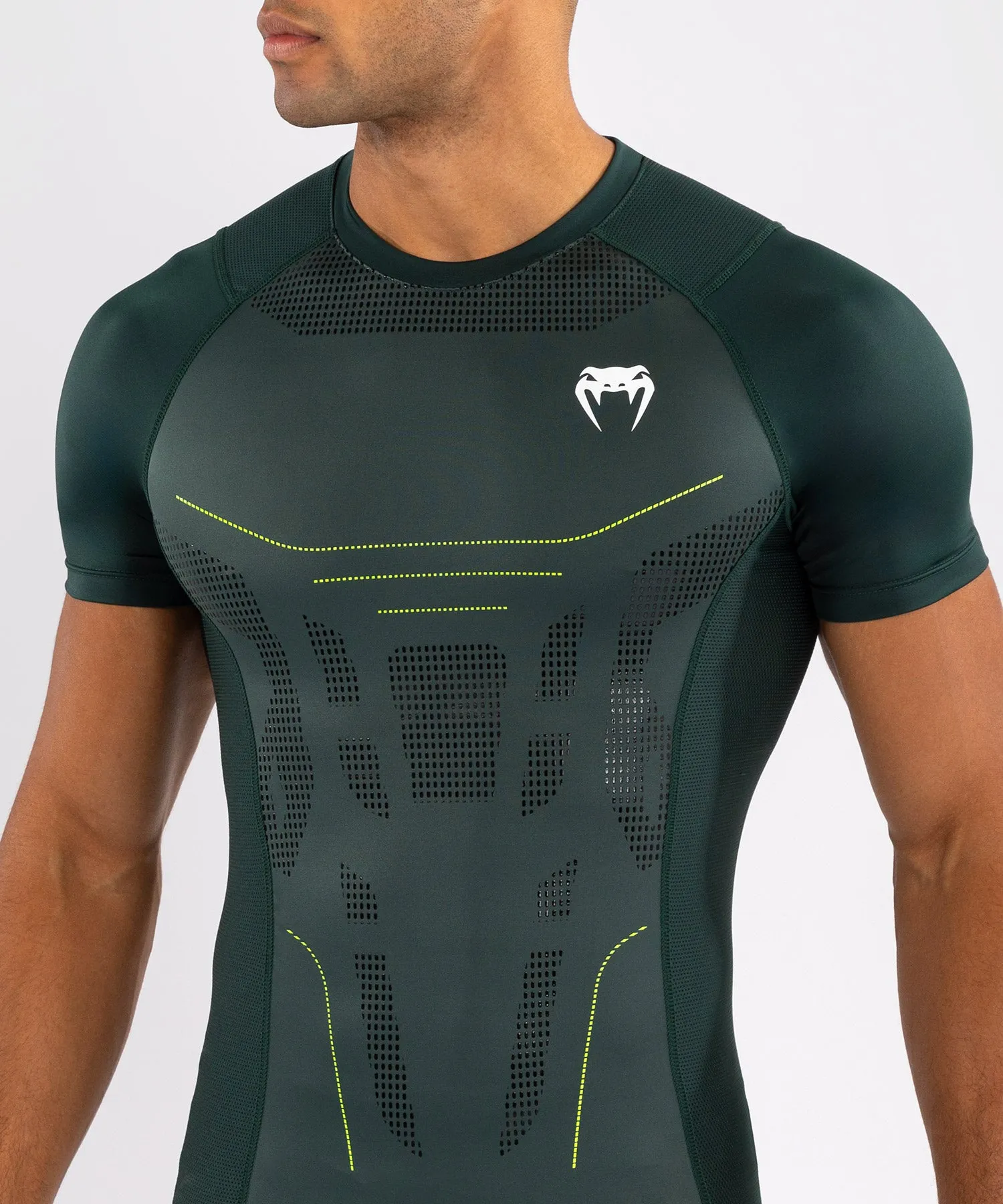 Venum Technical 3.0 Short Sleeve Rashguard - Forest Green