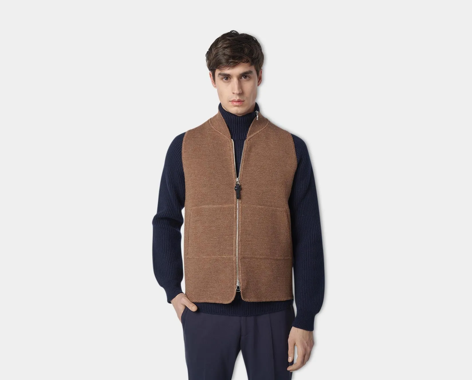 Vicuna Wool Drop Back Car Vest