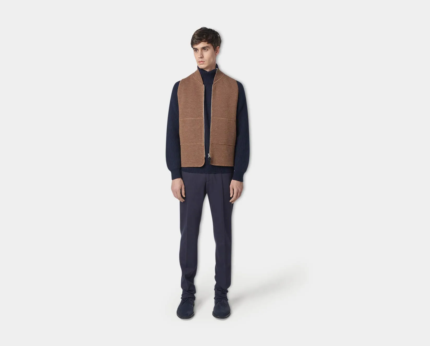 Vicuna Wool Drop Back Car Vest