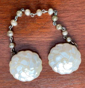 Vintage Faux Pearl Chain Collar Clip