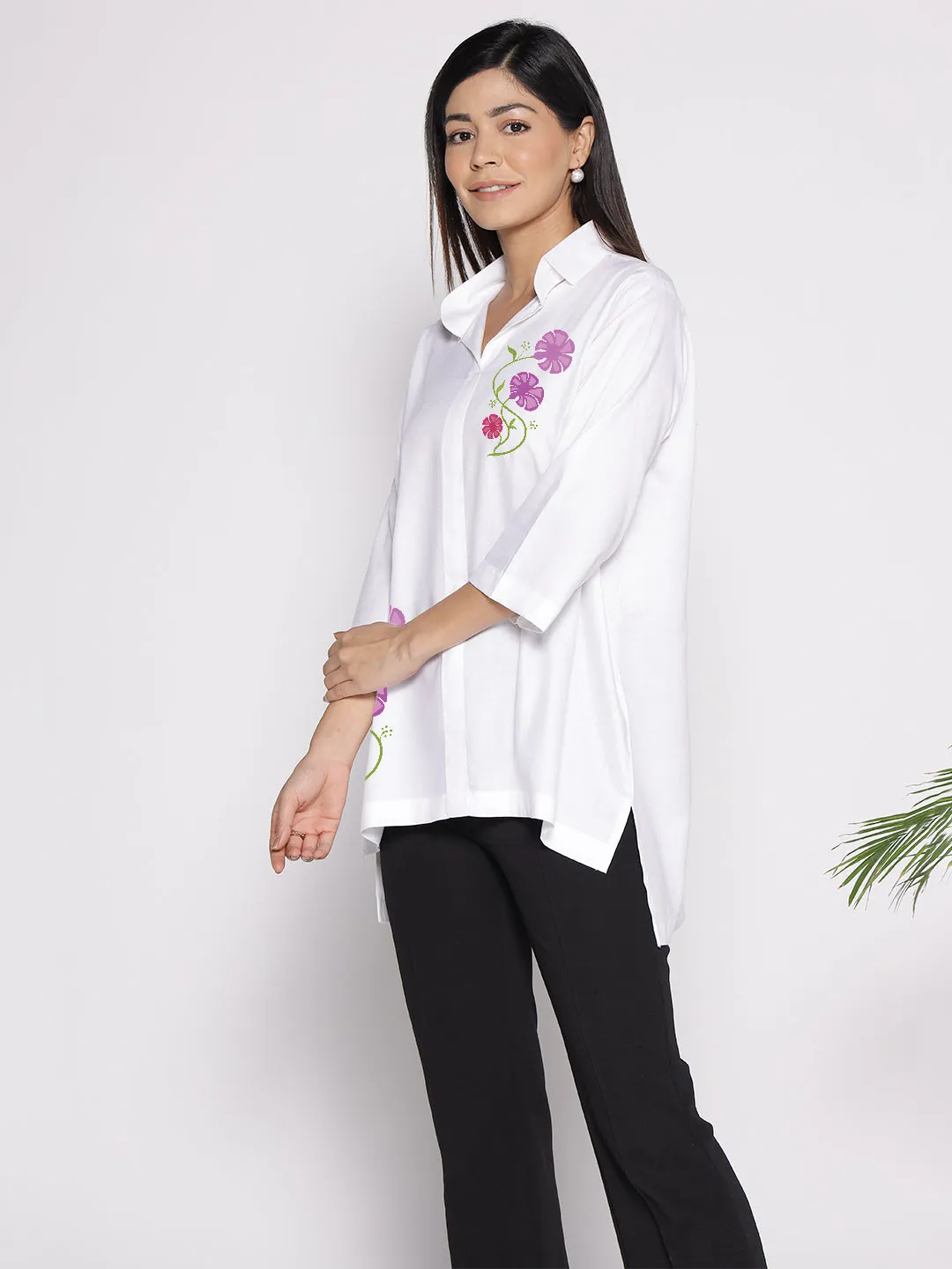 White Rayon ShirtTop - Syren