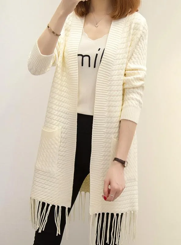 Women Soft Comfortable Coat Knitted V-Neck Long Cardigan