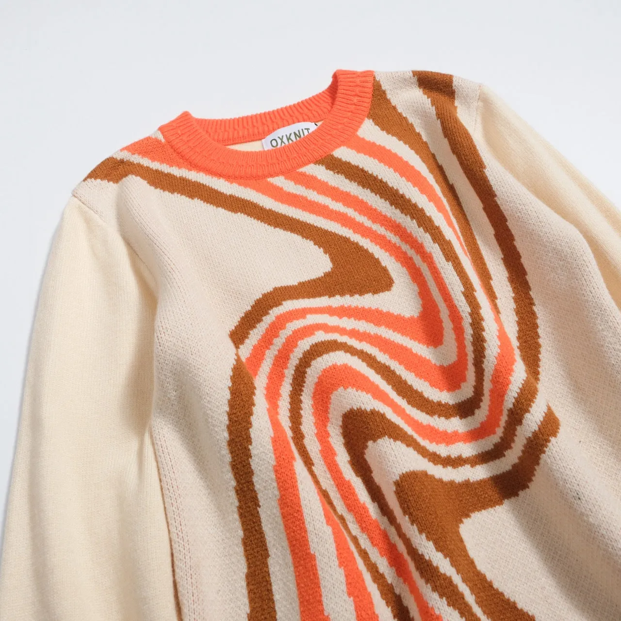 Women's vintage striped apricot sweater