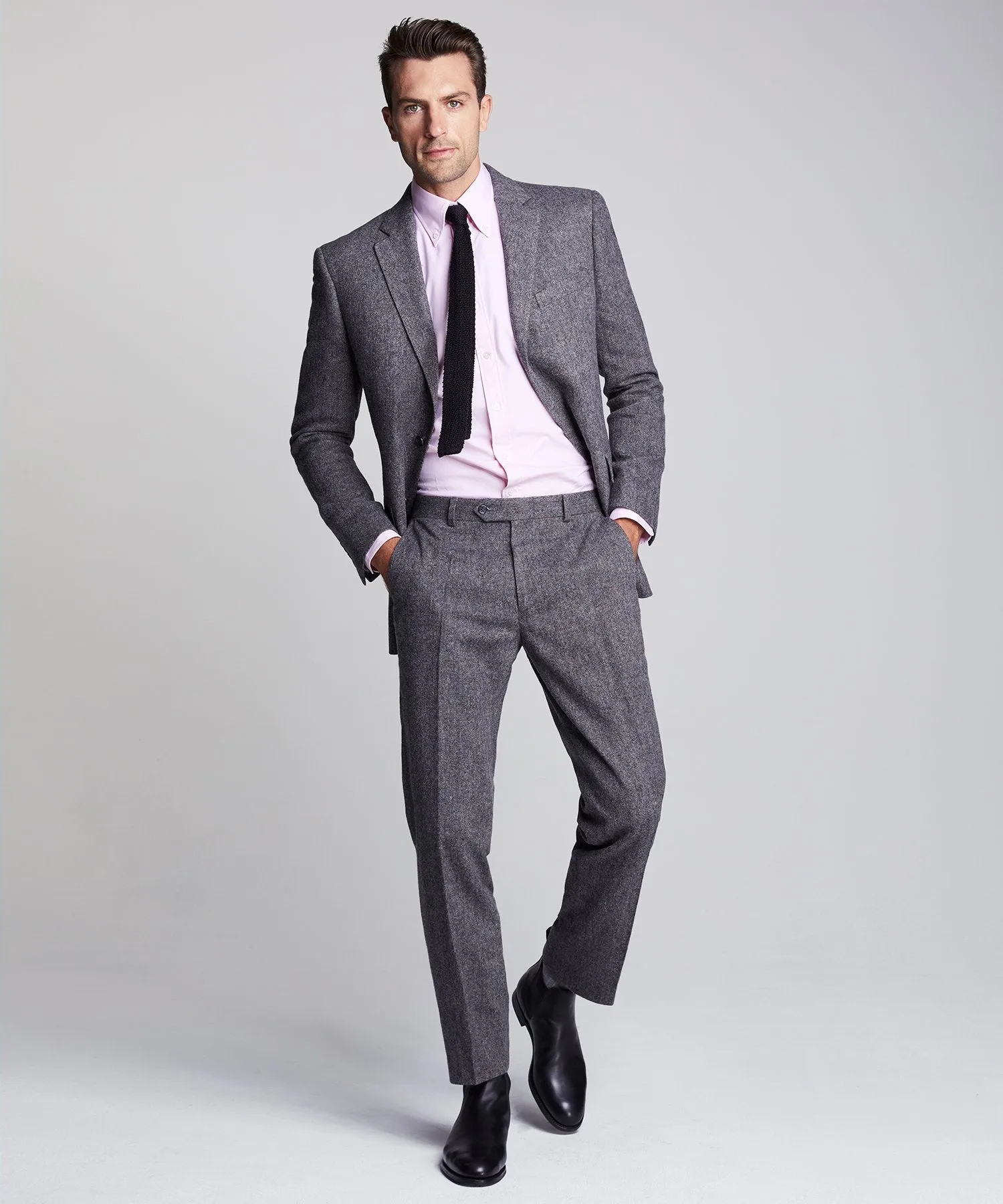 Wool Donegal Sutton Suit Jacket in Grey