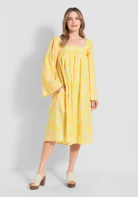 You Say Goodbye, I Say Yellow Midi Dress